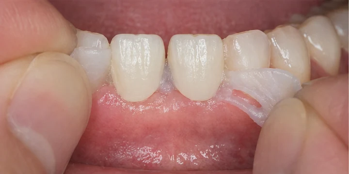 Procédure visuelle de pose et d’ajustement de la prothèse – molaire inférieure et dent adjacente