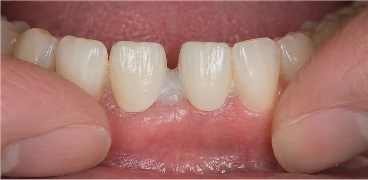 Procédure visuelle de pose et d'ajustement de la prothèse – dent canine inférieure et prémolaire
