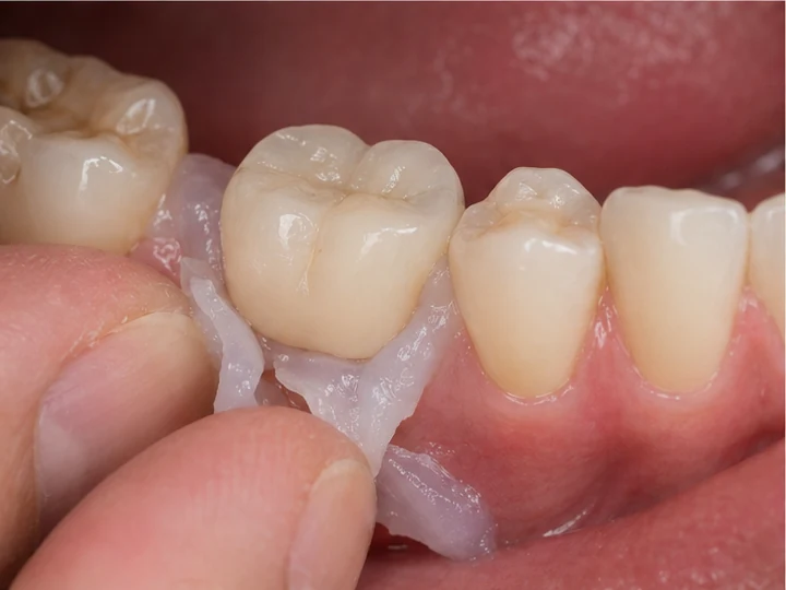 Guide visuel – dent supérieure manquante avec les dents adjacentes
